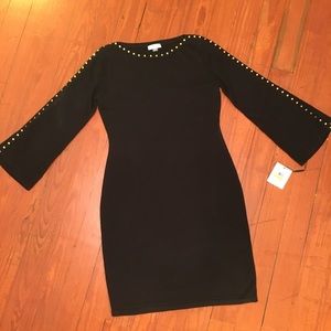 Calvin Klein Split Sleeve Sweater Dress - Medium